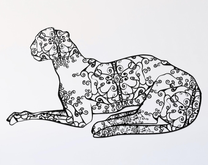 cheetah mandala svg cut file, glowforge file, vinyl template, laser cut file, animals svg, cuttable animal svg, clipart png