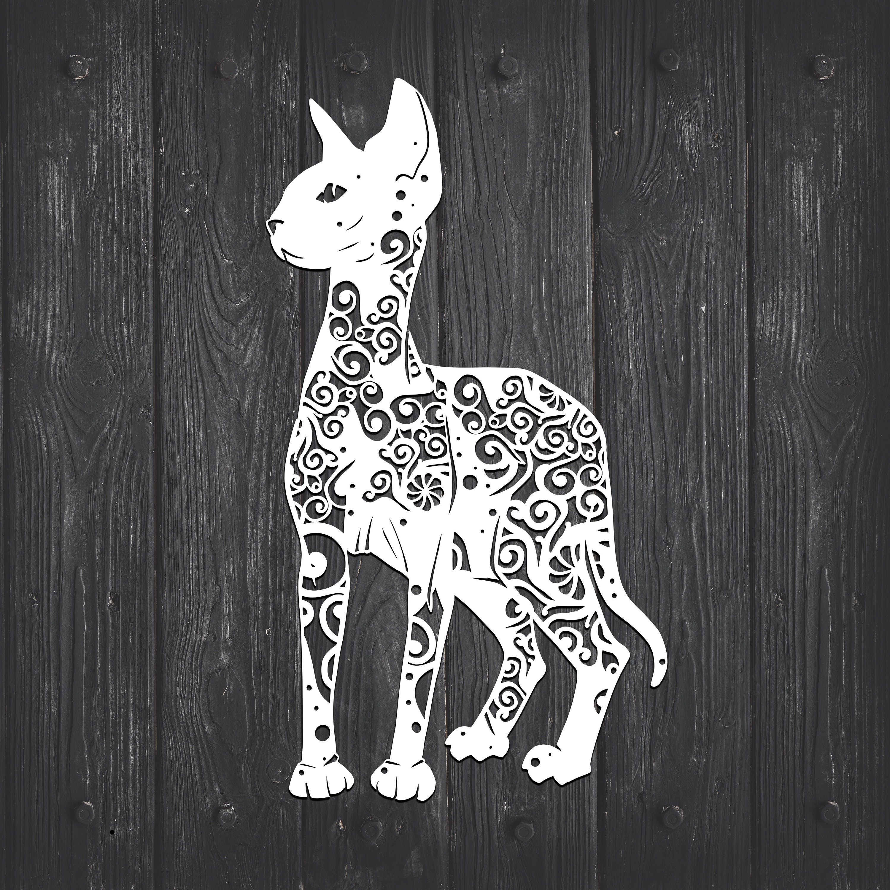 Download Sphynx Cat Svg, Cat Svg, Hairless Cat Svg, Mandala Svg