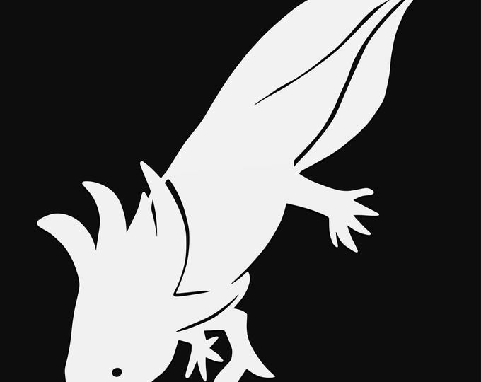 axolotl svg cut file, glowforge file, vinyl template, laser cut file, amphibian svg, cuttable animal svg, clipart png