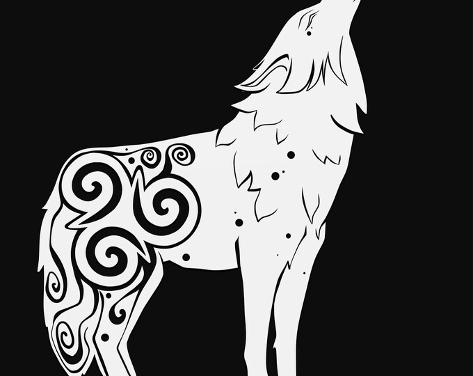wolf mandala svg cut file, glowforge file, vinyl template, laser cut file, animal svg, cuttable animal svg, clipart png