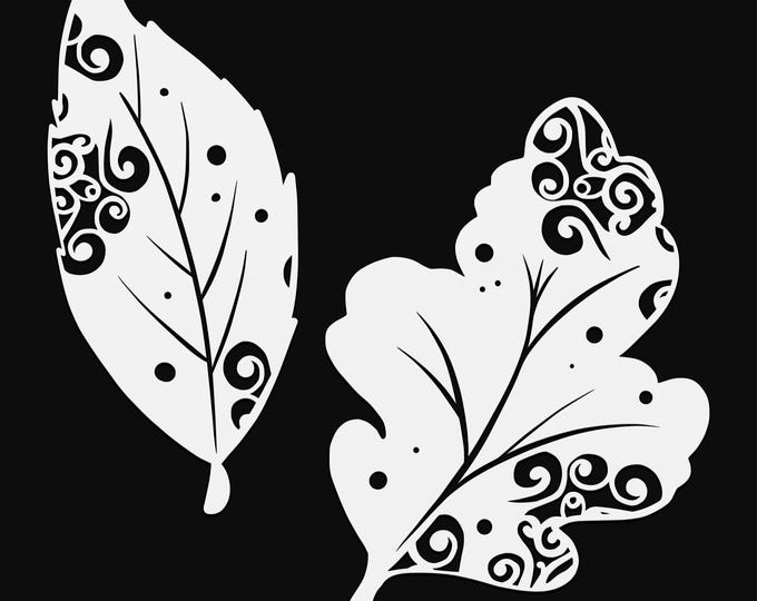 fall leaf mandala svg cut file, glowforge file, leaf vinyl template, laser cut file, plant svg, cuttable botany svg, clipart png