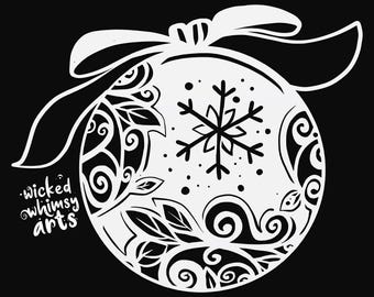 christmas ornament mandala svg cut file, glowforge file, vinyl template, laser cut file, seasonal svg, cuttable holiday svg, clipart png