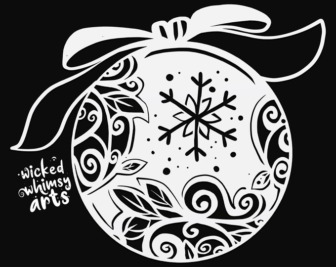christmas ornament mandala svg cut file, glowforge file, vinyl template, laser cut file, seasonal svg, cuttable holiday svg, clipart png