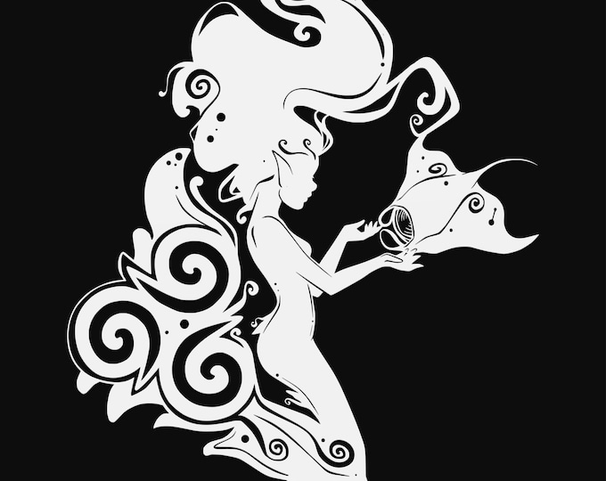mermaid and manta svg cut file, glowforge file, fantasy vinyl template, laser cut file, mermaid svg, cuttable mermaid svg, clipart png