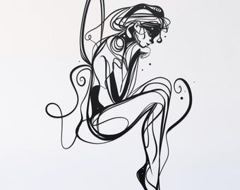 inky fairy svg cut file, glowforge file, vinyl template, laser cut file, fairy svg, cuttable pixie svg, clipart png