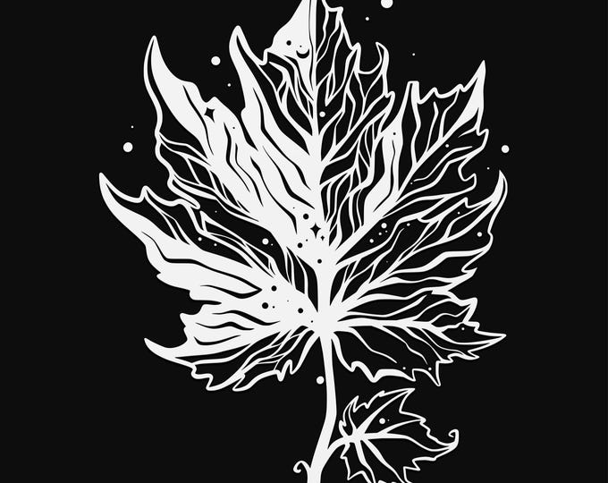 maple leaves svg cut file, glowforge file, vinyl template, laser cut file, plant svg, cuttable botany svg, clipart png
