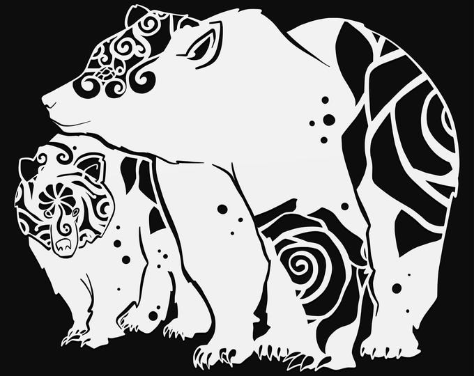 mama bear mandala svg cut file, glowforge file, vinyl template, laser cut file, farm animal svg, cuttable animal svg, clipart png