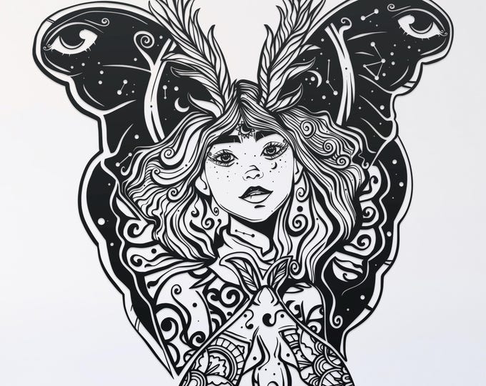 moth fairy mandala svg cut file, glowforge file, vinyl template, laser cut file, fairy svg, cuttable pixie svg, clipart png