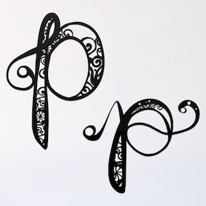Archivo de corte svg de mandala P, archivo de corte de letras del alfabeto, svg glowforge, plantilla de vinilo, archivo de corte láser, svg recortable, clipart png