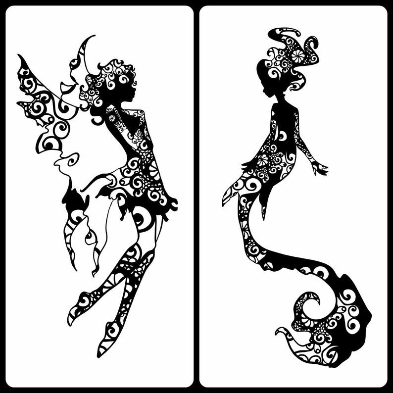 Download Stencils Templates Craft Supplies Tools Svg Bundle Mandala Svg Svg Files Files For Cricut Mermaid And Fairy Mandala Bundle Commercial Use 15 Svg Designs