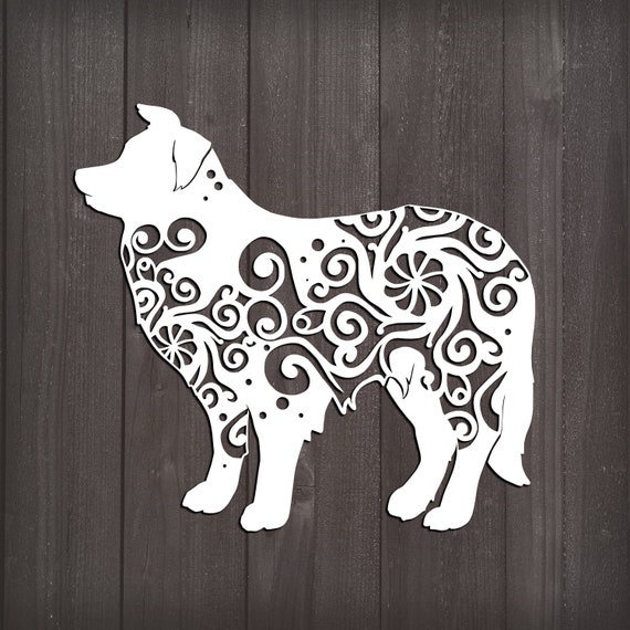 Download Border Collie Svg Dog Svg Mandala Svg Intricate Weeding Etsy