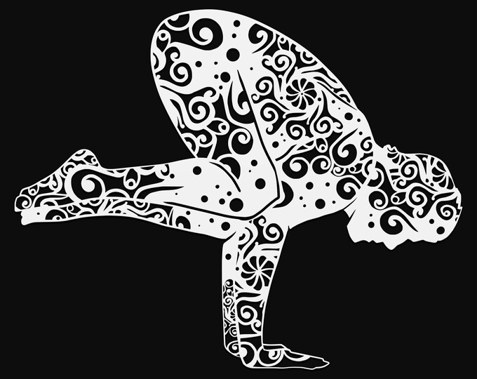 yoga pose mandala svg cut file, glowforge file, vinyl template, laser cut file, namaste lifestyle svg, cuttable laser svg, clipart png
