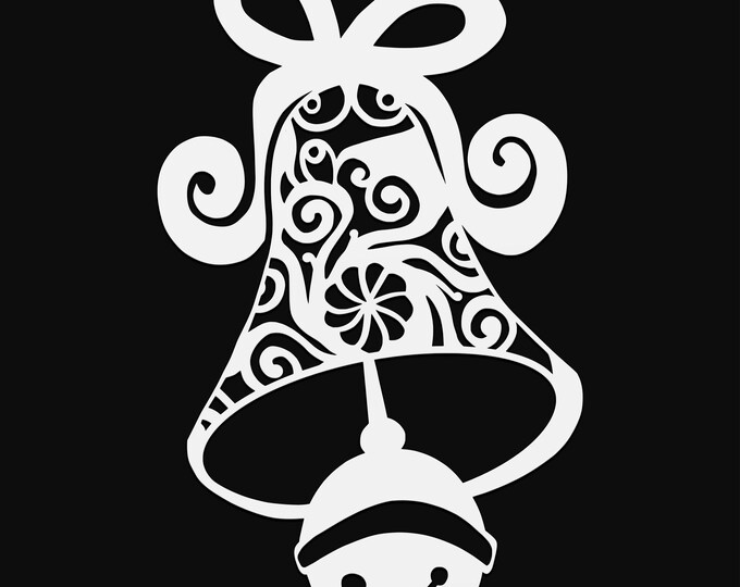 christmas bell mandala svg cut file, glowforge file, vinyl template, laser cut file, seasonal svg, cuttable holiday svg, clipart png
