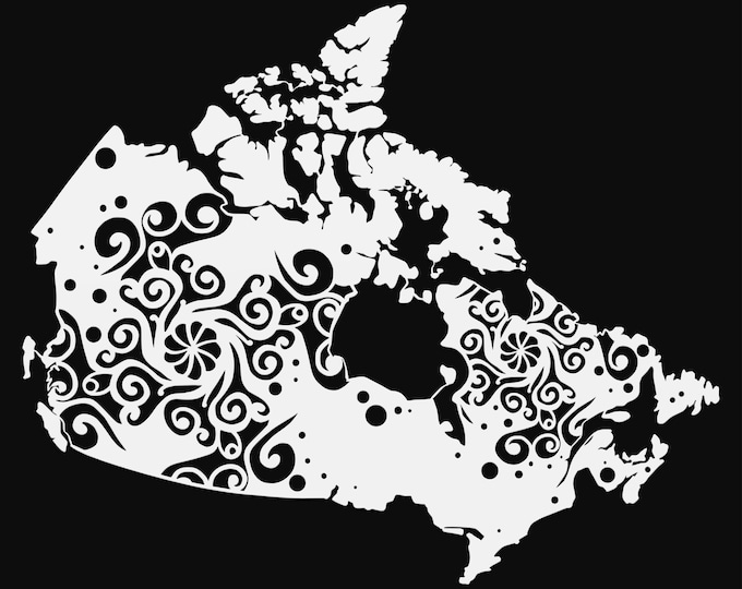 canada mandala svg cut file, geography cut file, glowforge svg, vinyl template, laser cut file, cuttable map svg, clipart png