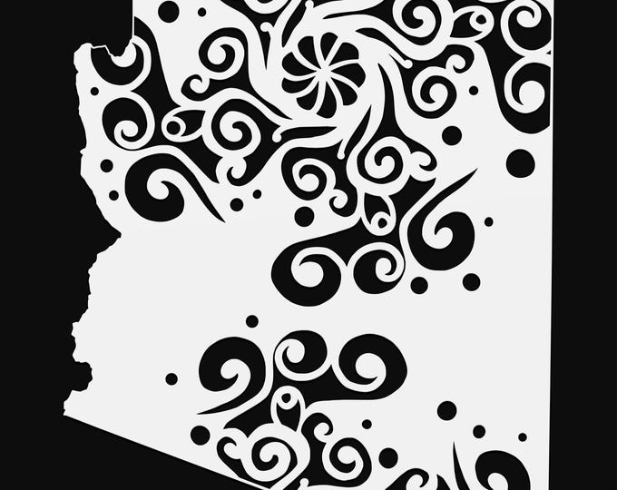 arizona mandala svg file, geography cut file, glowforge svg, united states vinyl template, laser cut file, cuttable map svg, AZ clipart png