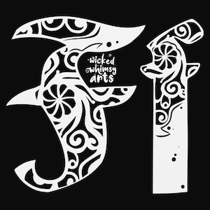 Archivo de corte svg de mandala F, archivo de corte de letras del alfabeto, glowforge svg, plantilla de vinilo, archivo de corte láser, monograma recortable svg, clipart png