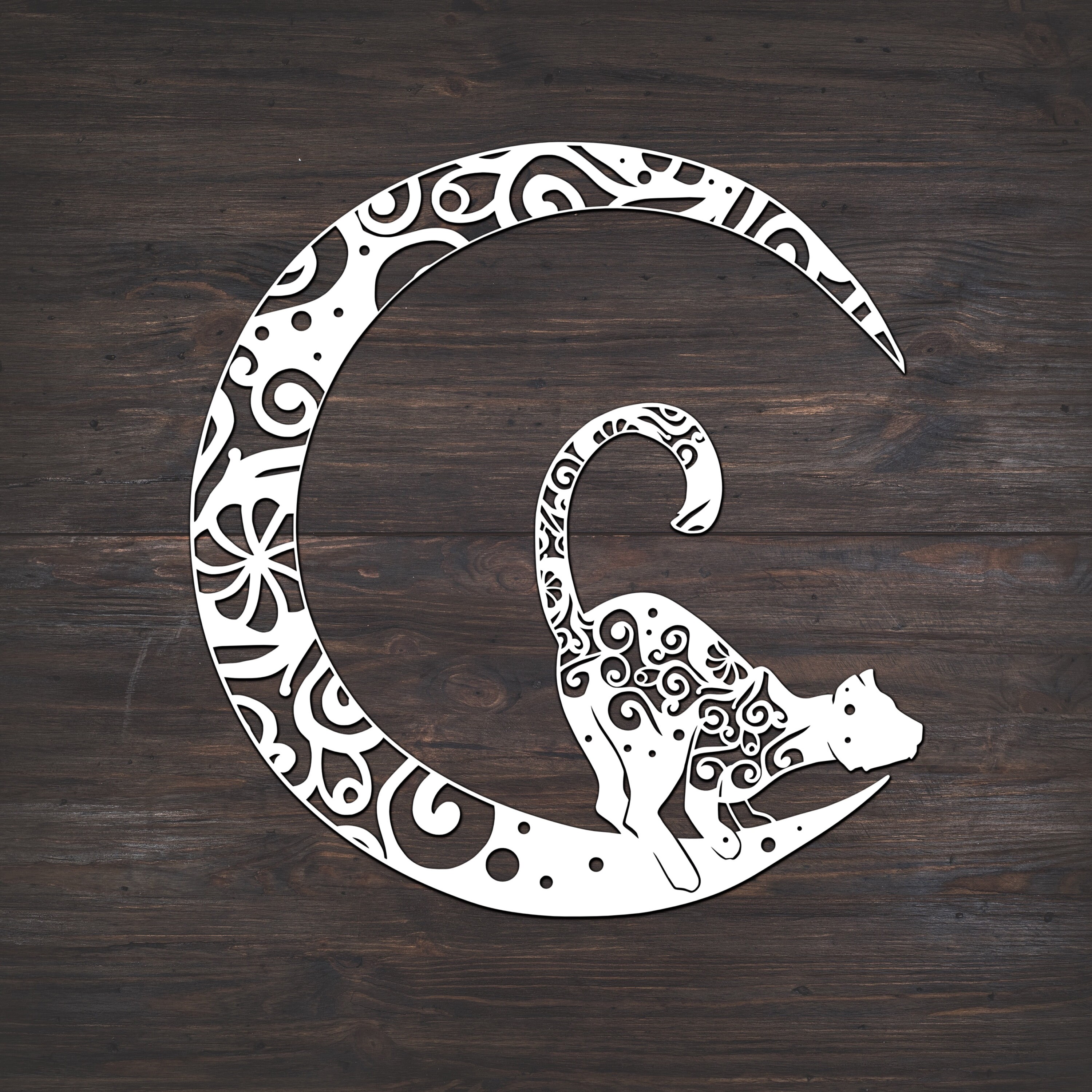 Download Cat And Moon Svg, Cat Svg, Moon Svg, Mandala Svg ...