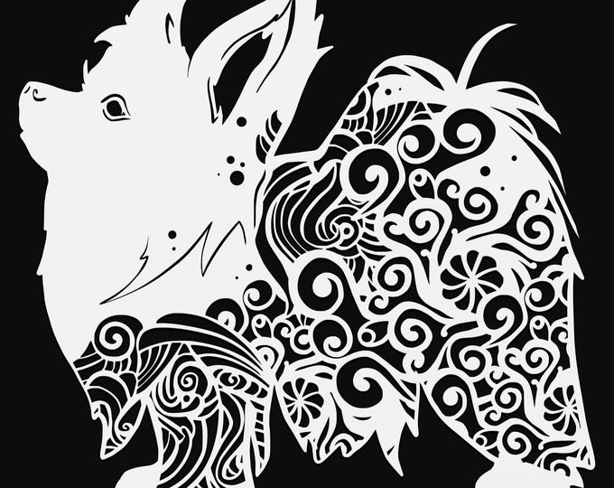 papillon mandala svg file, glowforge file, vinyl template, laser cut file, animal svg, cuttable animal svg, clipart png