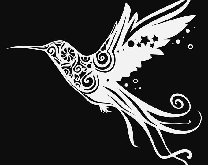 hummingbird mandala svg cut file, glowforge file, vinyl template, laser cut file, bird svg, cuttable animal svg, clipart png