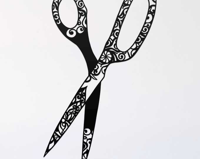 roller scissors mandala svg cut file, glowforge file, vinyl template, laser cut file, scissors svg, cuttable crafting svg, clipart png