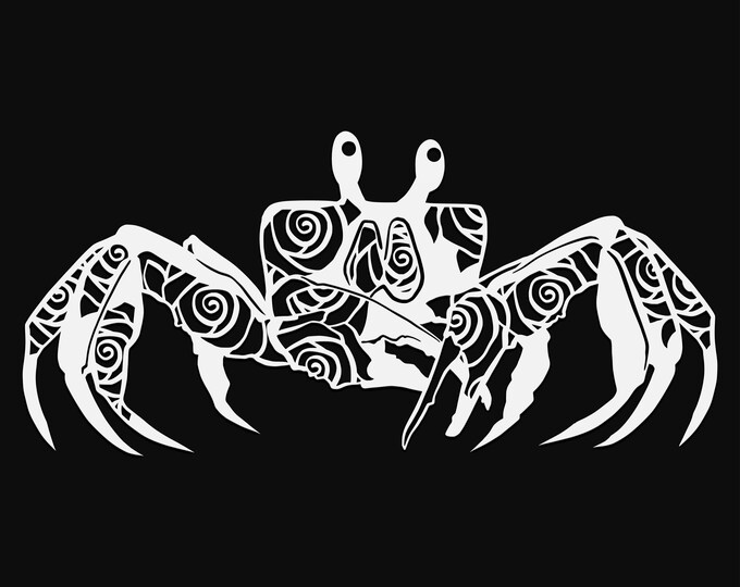 crab mandala svg cut file, glowforge file, vinyl template, laser cut file, animals svg, cuttable animal svg, clipart png