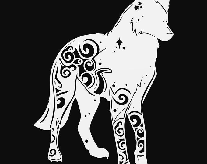 wolf mandala svg cut file, glowforge file, vinyl template, laser cut file, animal svg, cuttable animal svg, clipart png
