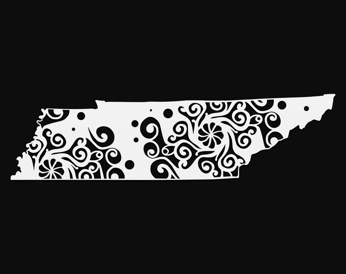 tennessee mandala svg, geography cut file, glowforge svg, united states vinyl template, laser cut file, cuttable map svg, TN clipart png