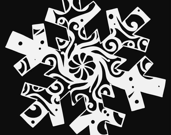 snowflake mandala svg cut file, glowforge file, vinyl template, laser cut file, seasonal svg, cuttable holiday svg, clipart png