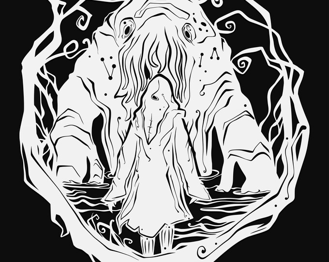 eldrich thing svg cut file, glowforge file, vinyl template, laser cut file, fantasy svg, cuttable magical svg, clipart png
