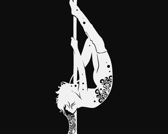 aerial pole dancer mandala svg cut file, glowforge file, vinyl template, laser cut file, lifestyle svg, cuttable laser svg, clipart png