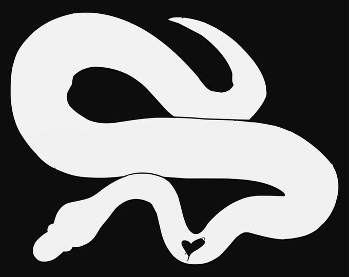 ball python with heart svg cut file, snake glowforge file, vinyl template, laser cut file, amphibian svg, cuttable animal svg, clipart png