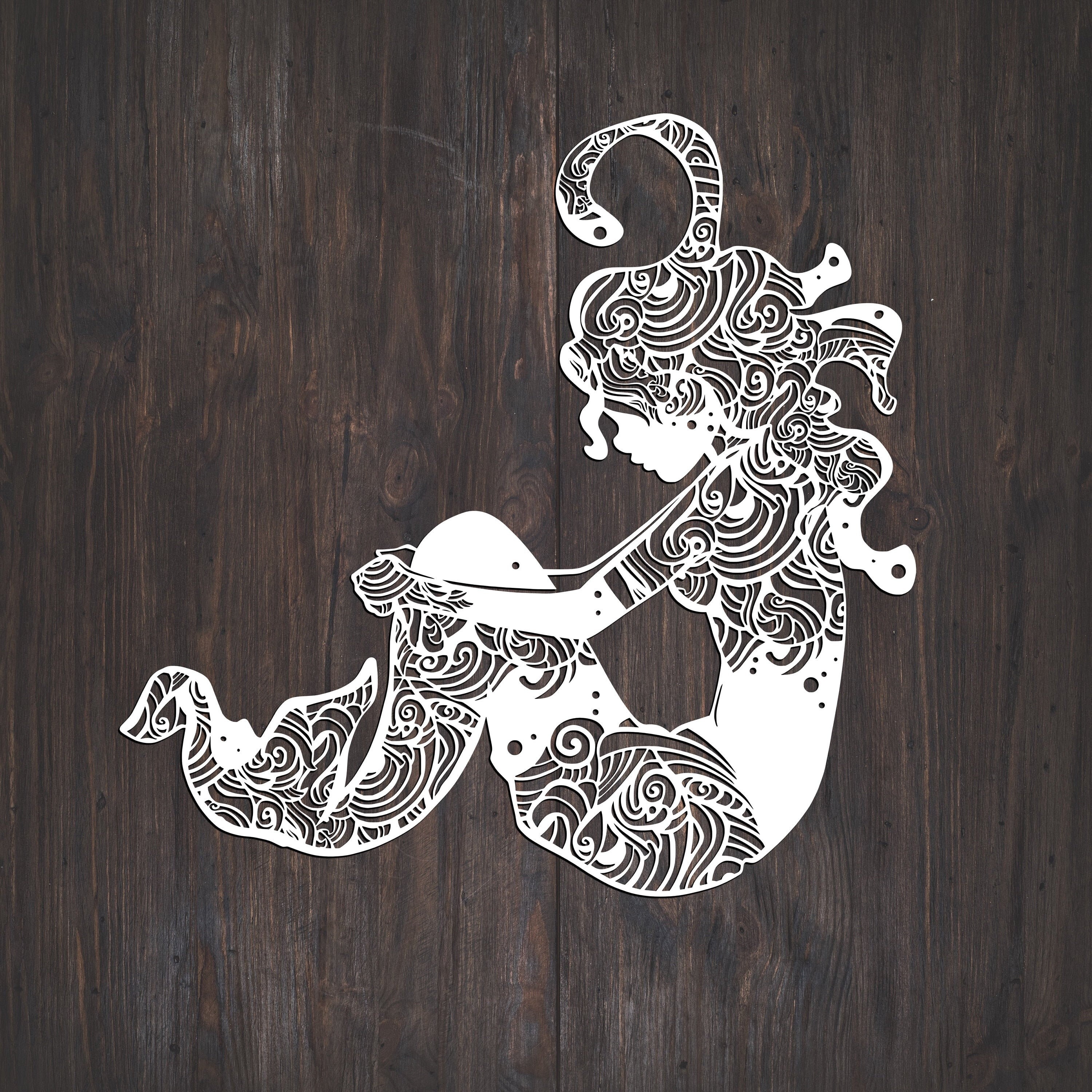 Download Mermaid Svg, Mandala Svg (Recommended For Projects 10 inches )