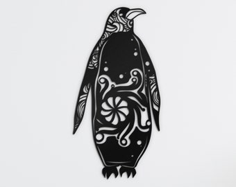 penguin metal sign, wall art hanging