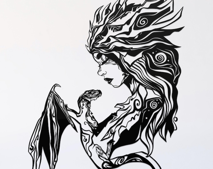 viking mother svg, dragon glowforge file, vinyl template, laser cut file, fantasy svg, cuttable medieval laser svg, viking clipart png