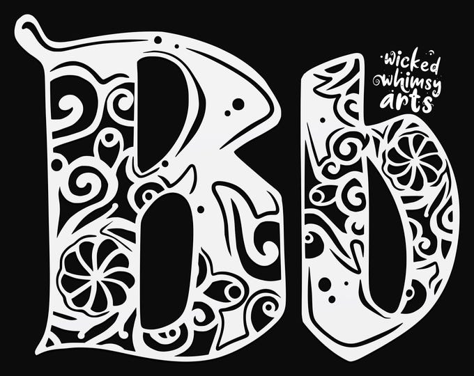 B mandala svg cut file, alphabet letter cut file, glowforge svg, vinyl template, laser cut file, cuttable monogram svg, clipart png