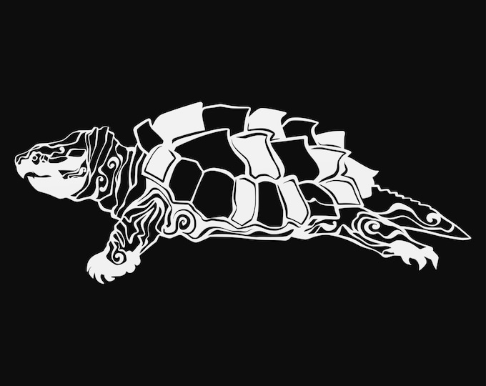 snapping turtle svg cut file, reptile glowforge file, vinyl template, laser cut file, amphibian svg, cuttable animal svg, clipart png