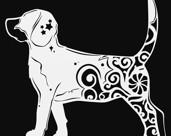 beagle mandala svg cut file, glowforge file, vinyl template, laser cut file, animals svg, cuttable animal svg, clipart png