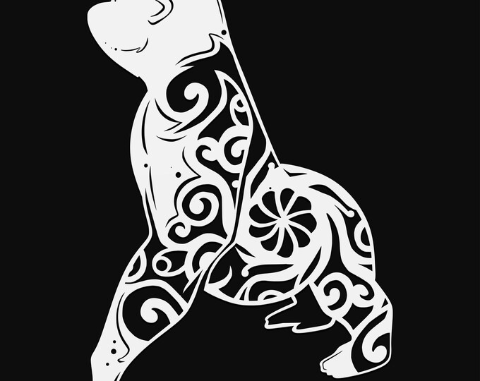 gorilla mandala svg cut file, glowforge file, vinyl template, laser cut file, zoo animal svg, cuttable animal svg, clipart png