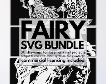 fairy laser mandala svg bundle, fairy svgs, glowforge fairy files, engraving svg bundle, fairy svg bundle, fairy laser files, fairy mandalas