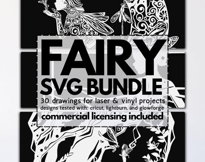 fairy laser mandala svg bundle, fairy svgs, glowforge fairy files, engraving svg bundle, fairy svg bundle, fairy laser files, fairy mandalas