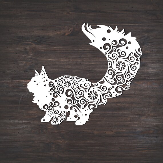 Maine Coon Svg Cat Svg Mandala Svg Recommended For Projects Etsy