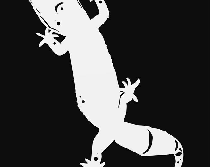 leopard gecko svg cut file, lizard glowforge file, vinyl template, laser cut file, reptile svg, cuttable animal svg, clipart png