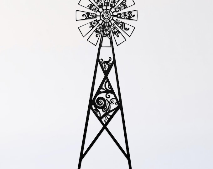 windmill mandala svg cut file, glowforge file, vinyl template, laser cut file, windmill svg, cuttable windmill svg, clipart png