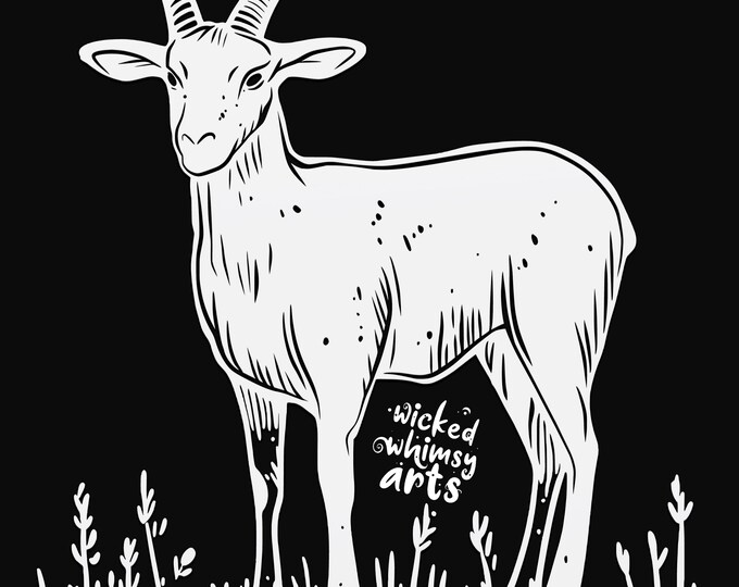 goat svg cut file, glowforge file, vinyl template, laser cut file, farm animal svg, cuttable animal svg, clipart png