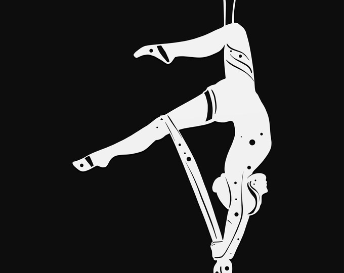 aerial hammock dancer svg cut file, glowforge file, vinyl template, laser cut file, lifestyle svg, cuttable laser svg, clipart png