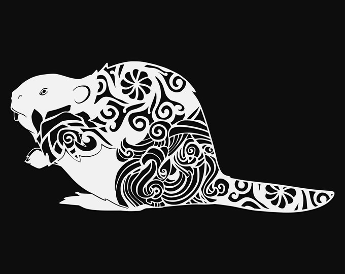 beaver mandala svg cut file, glowforge file, vinyl template, laser cut file, animal svg, cuttable animal svg, clipart png