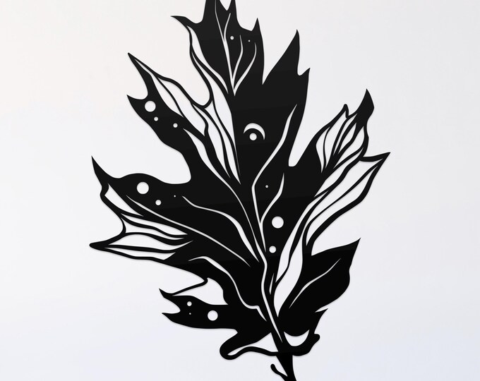 black oak leaf svg cut file, glowforge file, leaf vinyl template, laser cut file, plant svg, cuttable botany svg, clipart png