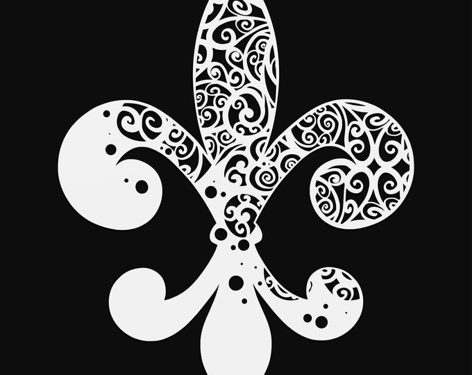 fleur de lis mandala svg cut file, glowforge file, vinyl template, laser cut file, seasonal svg, cuttable holiday svg, clipart png