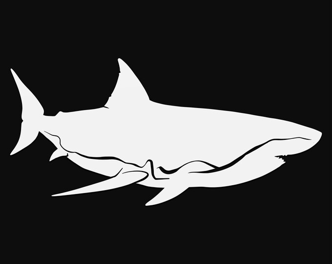 great white shark svg cut file, glowforge file, vinyl template, laser cut file, animals svg, cuttable animal svg, clipart png