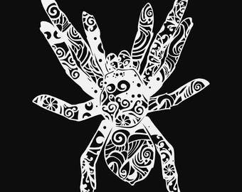 tarantula mandala svg cut file, spider glowforge file, vinyl template, laser cut file, halloween svg, cuttable wicca svg, clipart png